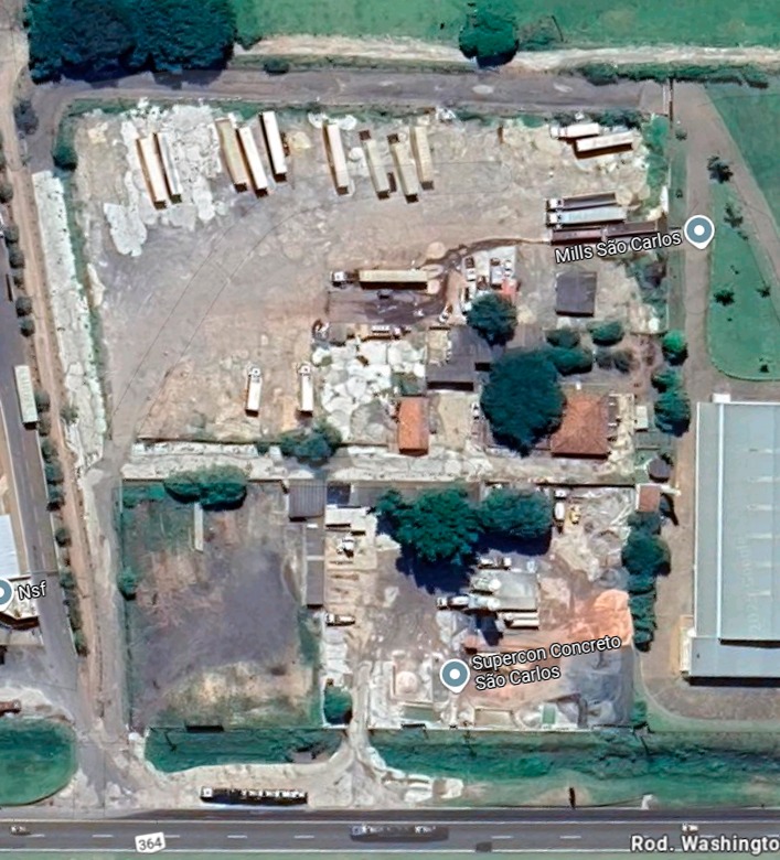 Vista aérea marcada da área